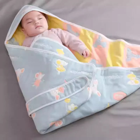 Manta envolvente premium para bebés: manta de algodón orgánico ultra suave con diseño seguro.
