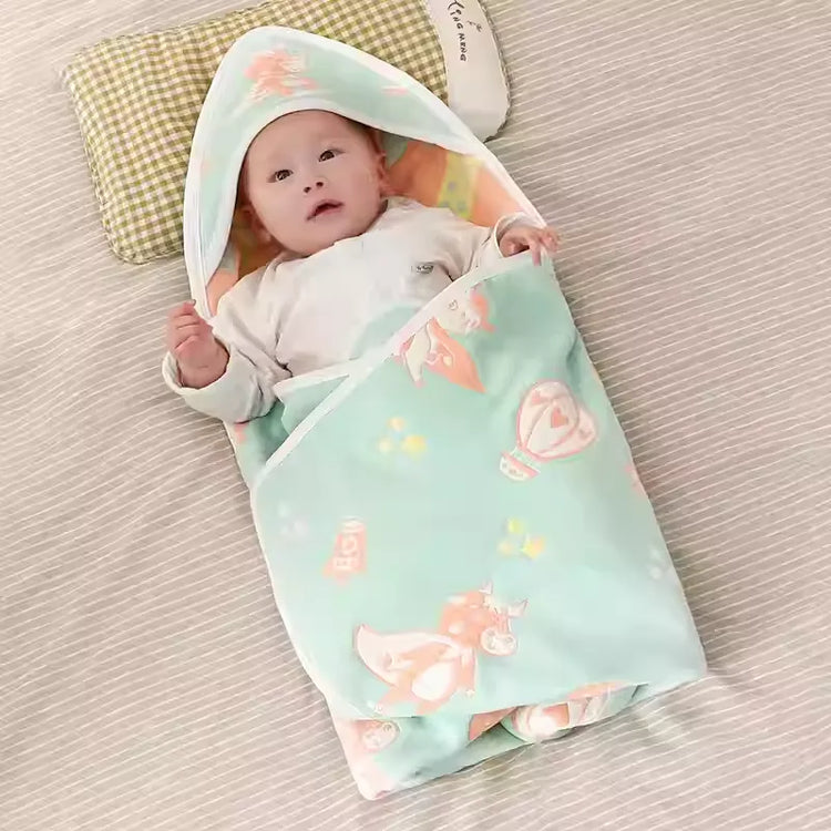 Manta envolvente premium para bebés: manta de algodón orgánico ultra suave con diseño seguro.