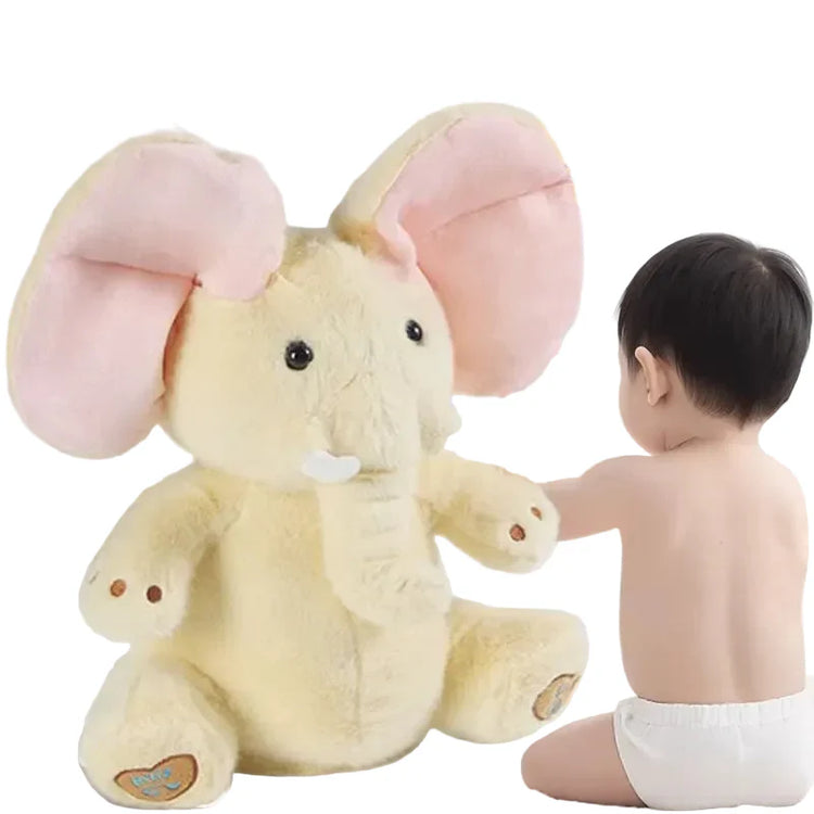 MEACAOFG™ Elefante de peluche interactivo - Juguete educativo musical "cucú" para bebés y niños pequeños