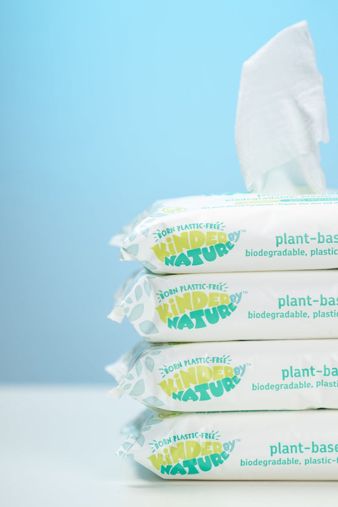 Toallitas húmedas para bebés Kinder by Nature 100 % biodegradables de origen vegetal - 672 unidades (12 paquetes de 56 toallitas)