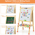 Caballete de arte infantil con rollo de papel, caballete de dibujo regulable de doble cara.