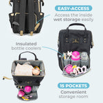 Primo Passi - Mochila, Bolso Pañalera Lucca, Negro