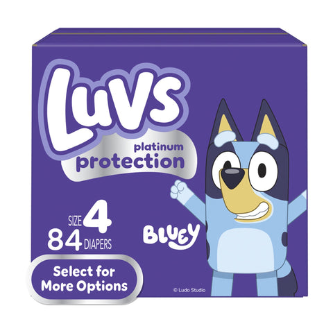 Pañales Luvs Platinum Protection para bebé, talla 4, 84 unidades (seleccionar para ver más opciones)