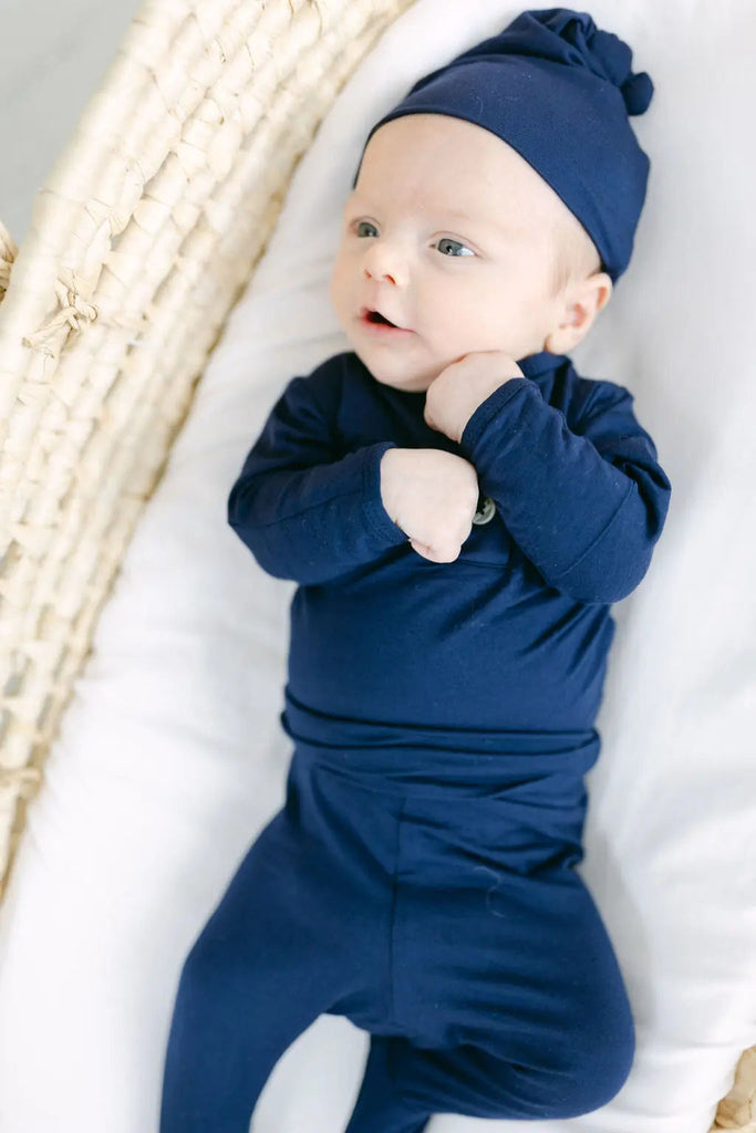 Conjunto de 3 piezas para bebé niño - Conjunto para recién nacido para llevar a casa - Azul marino