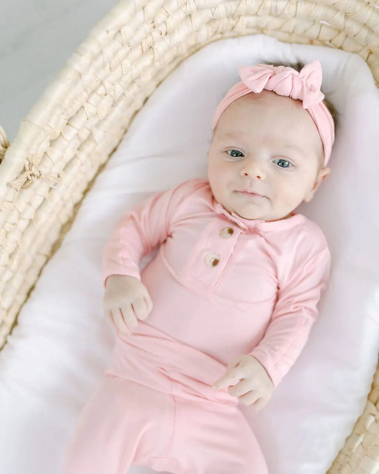 Conjunto de ropa (parte superior e inferior), gorro y diadema (recién nacido - 12 meses) - Rosa