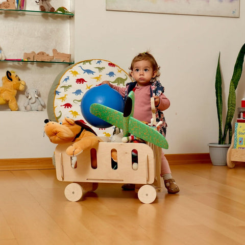 Almacenamiento de juguetes Montessori: Baúl ecológico para guardería y sala de juegos