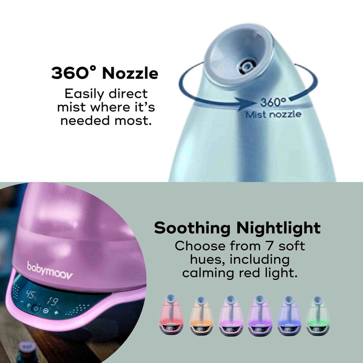 Humidificador Hygro Plus Humidificador, difusor y luz nocturna para bebés 3 en 1
