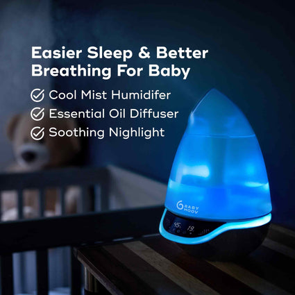 Humidificador Hygro Plus Humidificador, difusor y luz nocturna para bebés 3 en 1