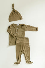 Conjunto de ropa para recién nacido niño - Verde militar | Conjunto para la salida del hospital del bebé niño