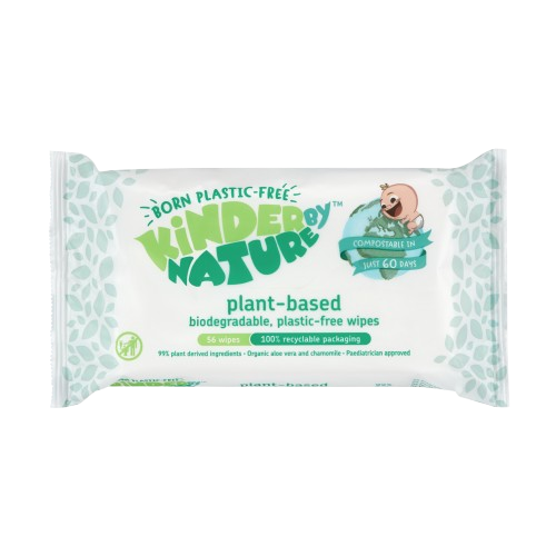 Toallitas húmedas para bebés Kinder by Nature 100 % biodegradables de origen vegetal - 672 unidades (12 paquetes de 56 toallitas)