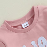 Conjunto de 2 piezas para bebé y niño pequeño, para hermano o hermana mayor, de otoño, con jersey de manga larga con bordado de letras y pantalones a cuadros