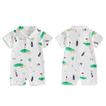 Mono de golf para bebé niño y niña, con cuello de solapa y botones, manga corta, ropa de verano