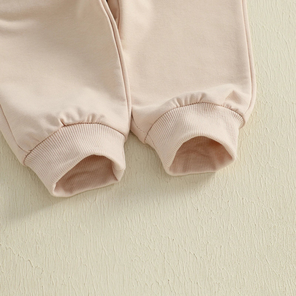 Conjunto de 2 piezas de pantalones deportivos con cordón y parte superior bordada de fútbol de manga larga para bebés y niños pequeños de otoño