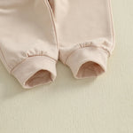 Conjunto de 2 piezas de pantalones deportivos con cordón y parte superior bordada de fútbol de manga larga para bebés y niños pequeños de otoño