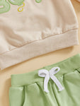 Conjunto de 2 piezas para bebé niño pequeño, traje de cumpleaños para niño, jersey de manga larga con bordado de globo y letras, cuello redondo, pantalones de chándal lisos con cintura elástica
