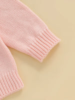 Suéter tipo cárdigan para bebé niña, diseño de flores en 3D, botones, manga larga, tejido