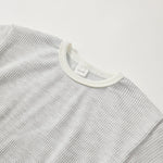 Conjunto de 2 piezas de jersey de algodón gofre de manga larga con cuello redondo y pantalones deportivos para bebés y niñas