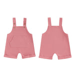 Mono para bebé, niño y niña, sin mangas, cuello cuadrado, bolsillo delantero, tirantes, pantalones cortos, mono