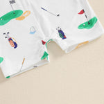 Mono de golf para bebé niño y niña, con cuello de solapa y botones, manga corta, ropa de verano
