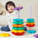 Baby Rotating Rainbow Tower Montessori Stacking Toy
