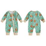 Mono de manga larga para bebé niño con estampado de fútbol y cremallera frontal para otoño
