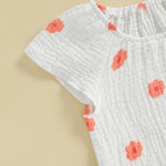 Conjunto de 2 piezas de camiseta con mangas cortas y cintura elástica con volantes para bebé y niña pequeña, conjunto de verano