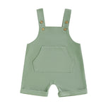 Mono para bebé, niño y niña, sin mangas, cuello cuadrado, bolsillo delantero, tirantes, pantalones cortos, mono