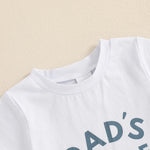 Conjunto de 2 piezas de camiseta de manga corta con estampado de letras y pantalones cortos elásticos con estampado a cuadros para bebé niño pequeño