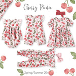 Pelele para bebé niña con estampado de cerezas y cremallera – Pijama suave de bambú con cremallera