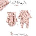 Mono con cremallera y volantes de bambú rosa de Wild Wrangler