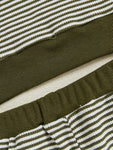 Conjunto de ropa infantil de 2 piezas con top de pato bordado de manga larga y pantalones a rayas para bebés y niños pequeños