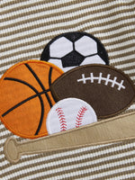 Conjunto de ropa para bebé niño pequeño, 2 piezas, otoño, con bordado de rugby, camiseta de manga larga a rayas y pantalones elásticos