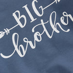 Conjunto de 2 piezas para niños y niñas, camiseta de manga larga con estampado de letras y pantalones a cuadros con cintura elástica y estampado de hermano mayor/hermana