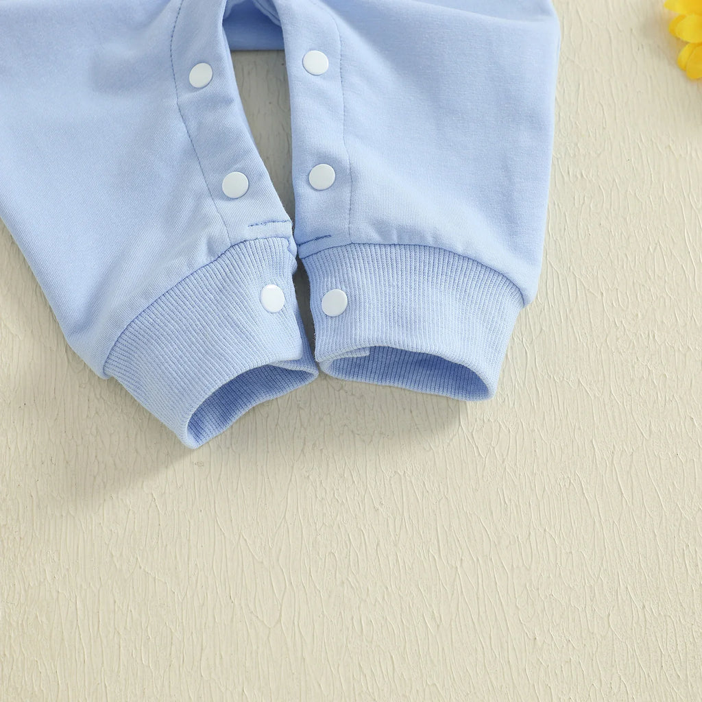 Mono de otoño para bebé niño pequeño Lil Brother con estampado de cuadros y letras bordadas, manga larga, cuello redondo y largo completo