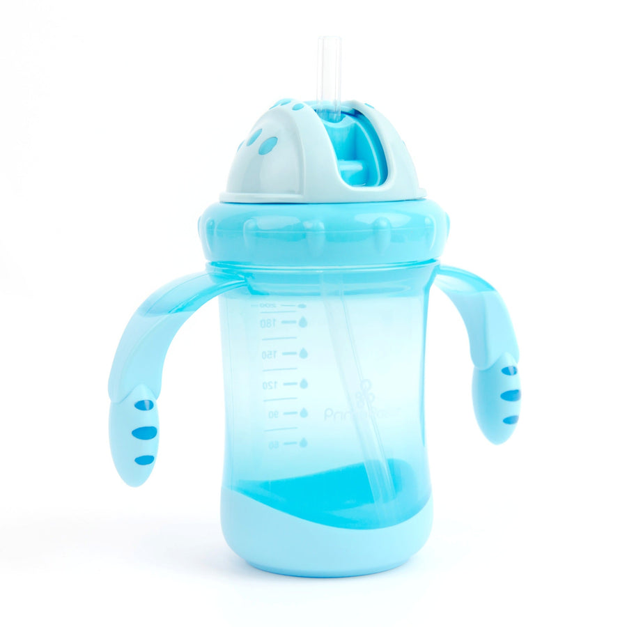 Taza con pajita Primo Passi en azul (7 oz)