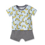 Conjunto de camiseta de bambú y pantalones cortos de algodón Banana Split para niño