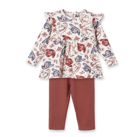 Conjunto vaquero Wildflower Rodeo: top de bambú y pantalón de algodón.