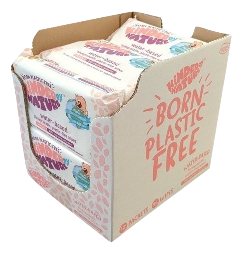 Toallitas húmedas para bebés Kinder by Nature 100 % biodegradables a base de agua - 672 unidades (12 paquetes de 56 toallitas)