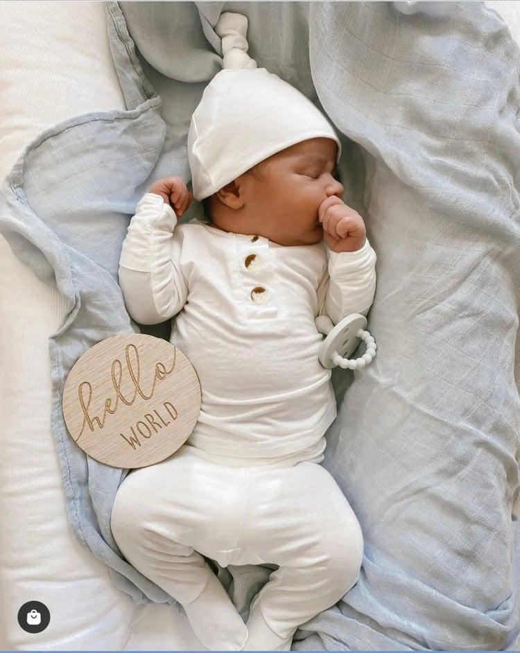 Conjunto blanco para recién nacido - Conjunto para la salida del hospital del bebé (recién nacido - 12 meses)