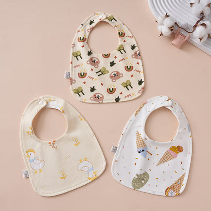 Babero impermeable en forma de U de algodón puro para bebés