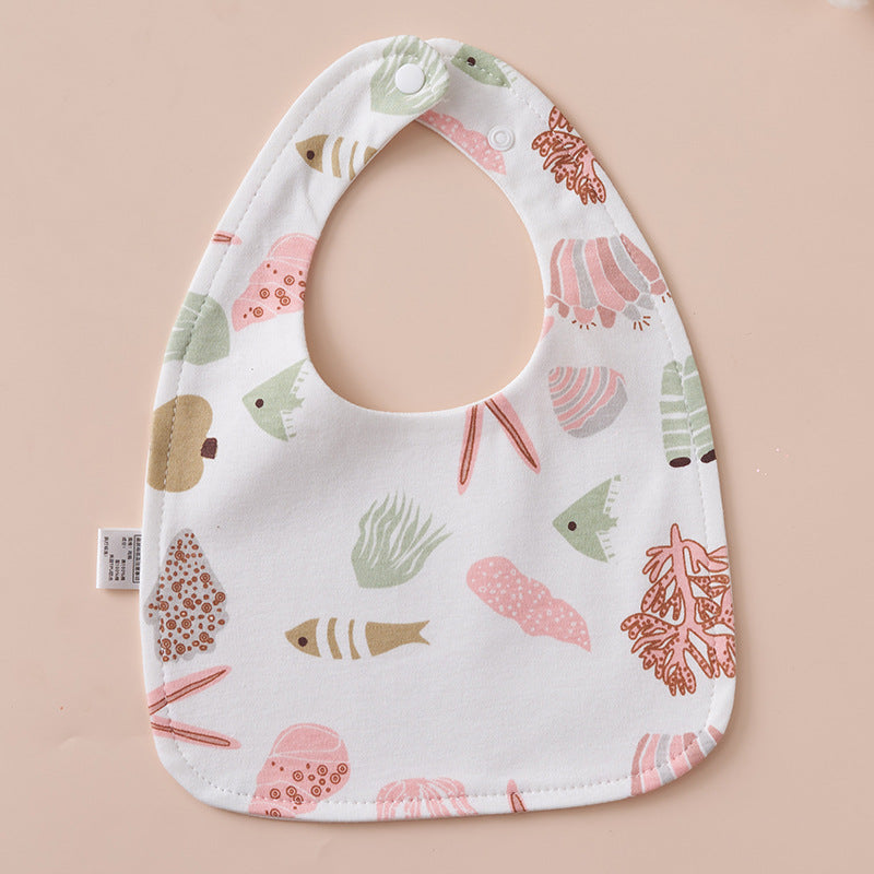 Babero impermeable en forma de U de algodón puro para bebés