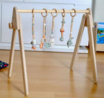Gimnasio Montessori para bebés y juguetes colgantes | Gimnasio de madera para bebés
