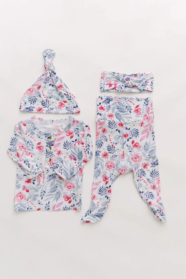 Newborn Baby Girl Coming Home Outfit – Baby Clothes Set NB–24 Months, Soft Modal Baby Outfit | Bloom