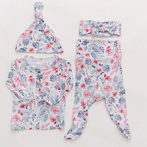 Newborn Baby Girl Coming Home Outfit – Baby Clothes Set NB–24 Months, Soft Modal Baby Outfit | Bloom