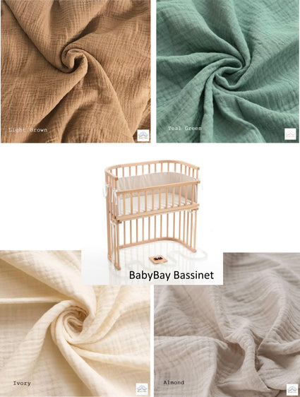 Sábana bajera ajustable a medida para cuna Baby Bay - Gasa de algodón orgánico