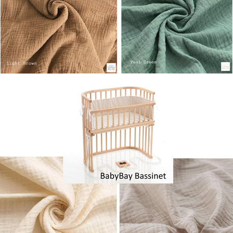 Sábana bajera ajustable a medida para cuna Baby Bay - Gasa de algodón orgánico