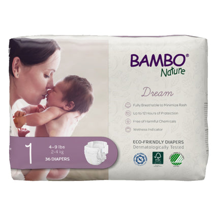 Pañales ecológicos para bebé Bambo Nature Dream, talla 1