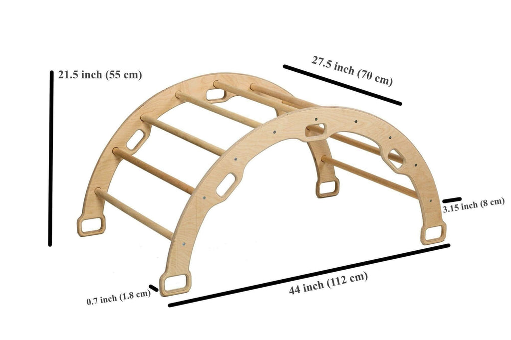 Arco de escalada con rampa y cojín de estrella | Juego de trepa de madera