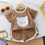 Conjunto de dos piezas de camiseta de manga corta para bebé, ideal para el verano.