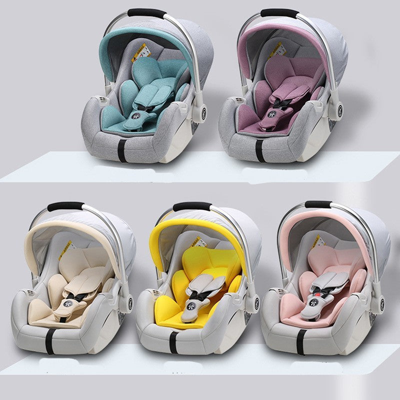 Cuna portátil para coche de bebé con asiento de seguridad plegable